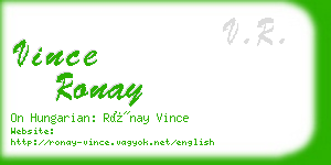 vince ronay business card